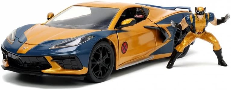 Модель Jada Toys Marvel Chevrolet Corvette Stingray 1:24 с фигуркой Росомахи