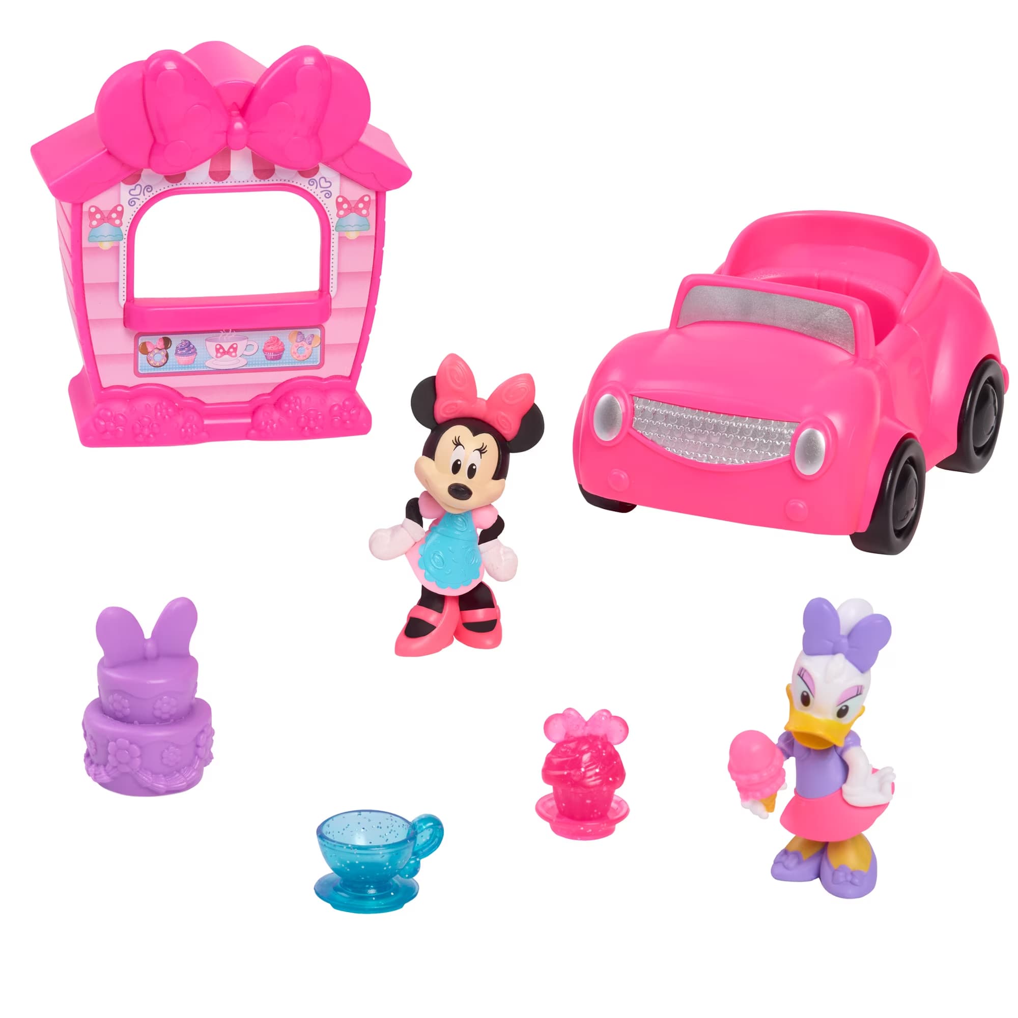Игровой набор Disney Minnie с Минни, Дейзи и машинкой, 7 предметов