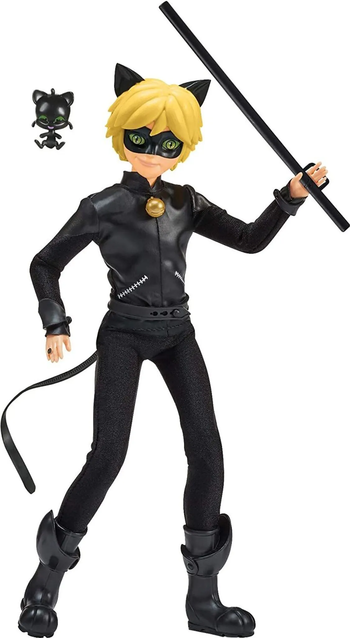 Кукла Супер-Кот Miraculous Heroez с Плаггом и посохом, 28 см